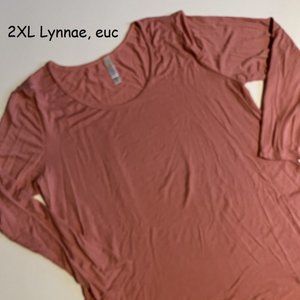 2XL Lularoe Lynnae long-sleeved top, blush pink solid, rayon